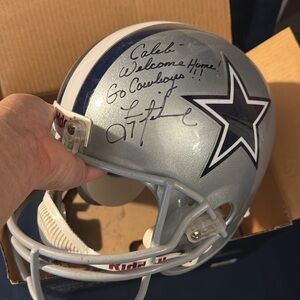 Dallas cowboys autographed by Troy Aikman Riddell NFL Replica Helmet - Silver